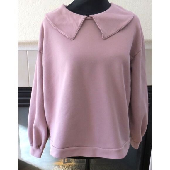 Madewell (Re)sourced Cotton Collared Sweatshirt  Vintage Petal  small  EUC - Picture 1 of 6